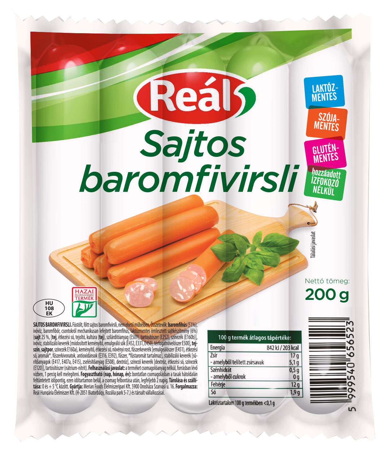 Reál Sajtos baromfivirsli 200g